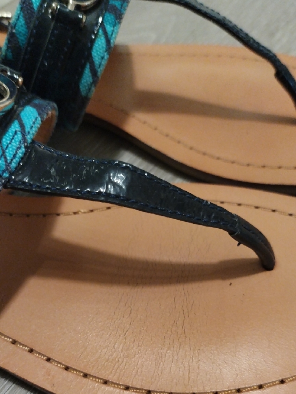 Coach Women’s Teal & Black Sandals - Picture 8 of 17